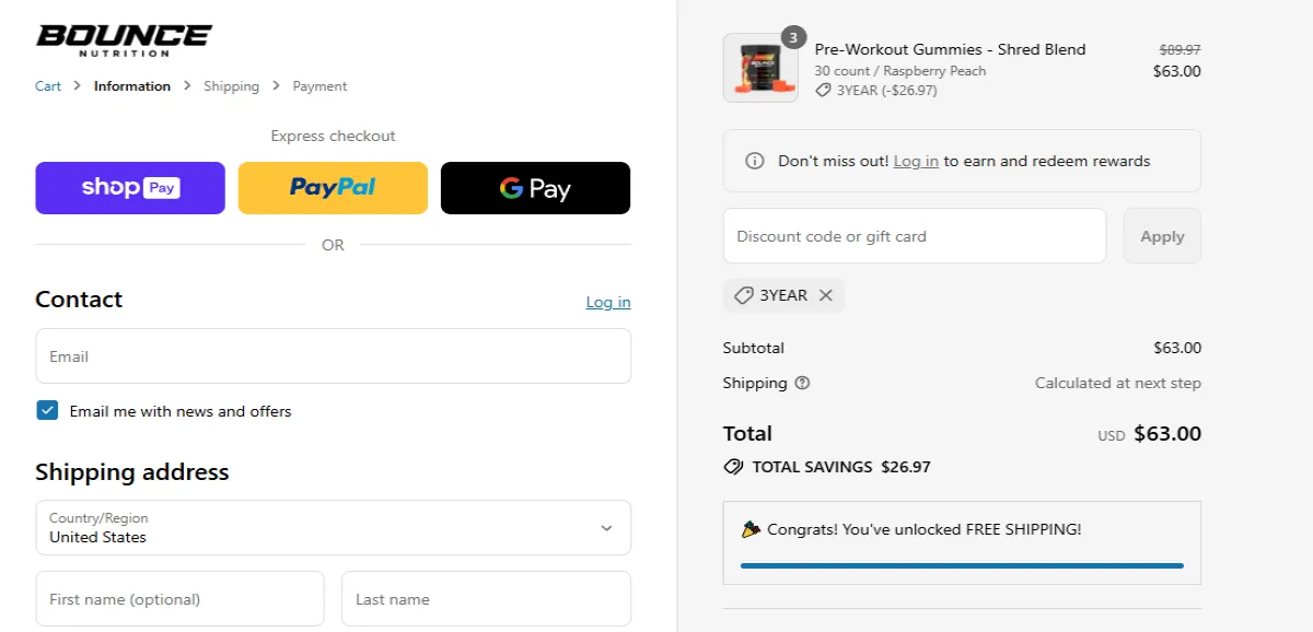 Coupon proof 3YEAR