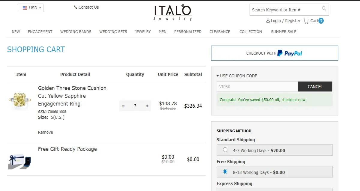 Coupon proof VIP50