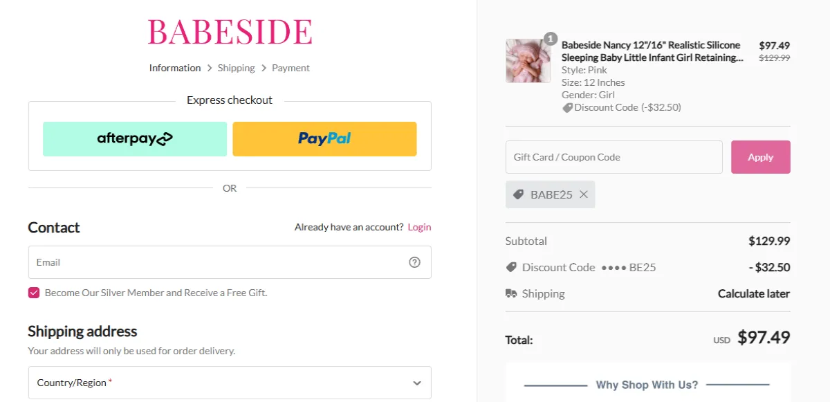 Coupon proof BABE25
