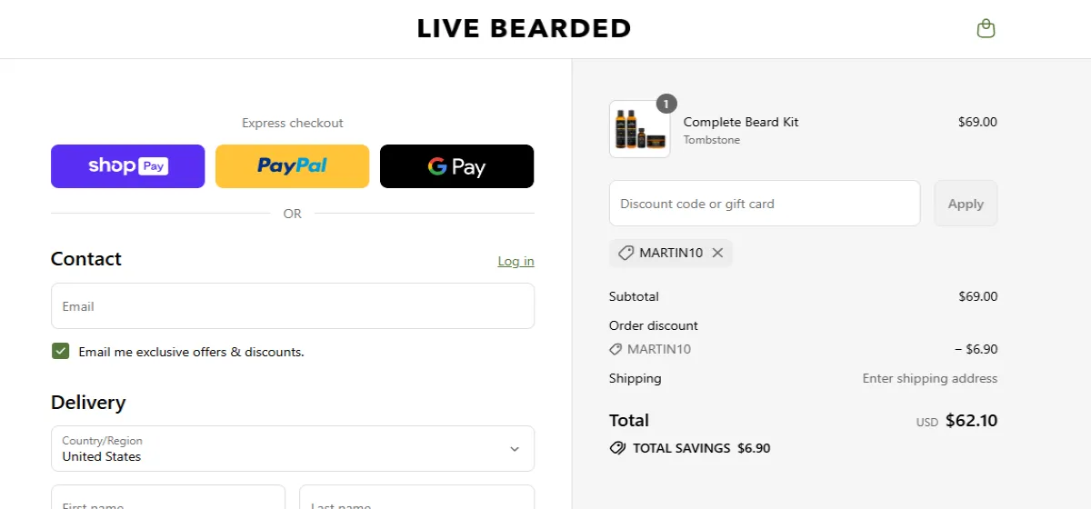 Coupon proof MARTIN10