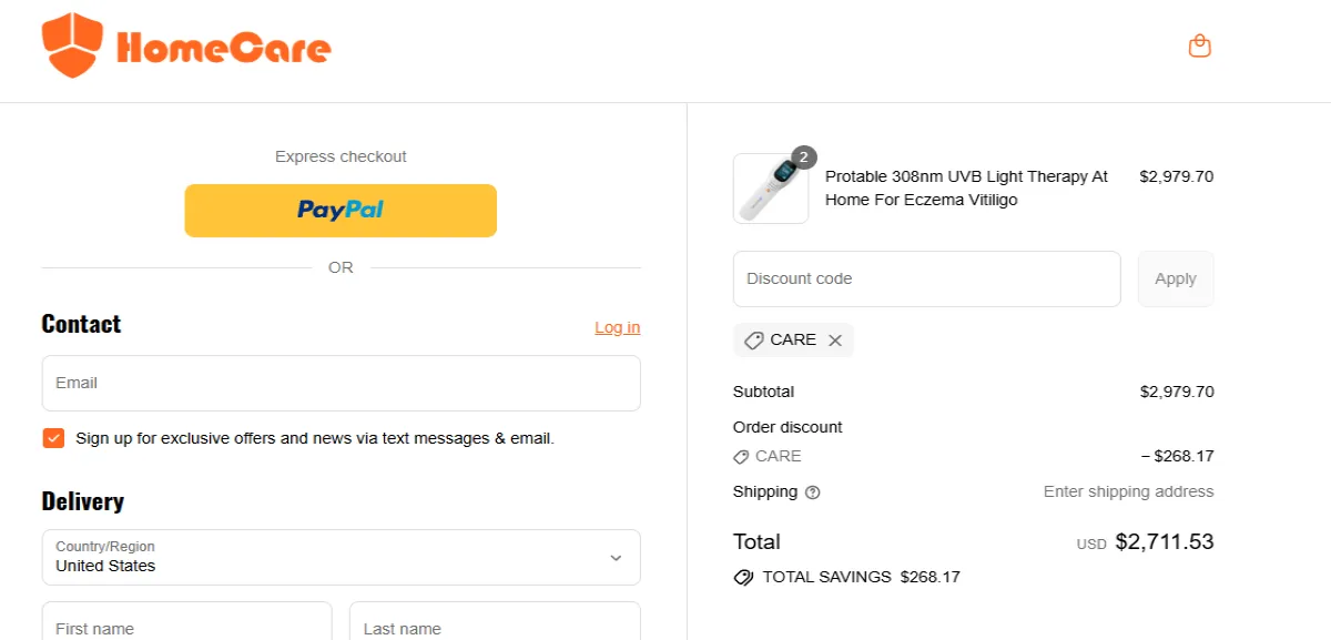 Coupon proof CARE