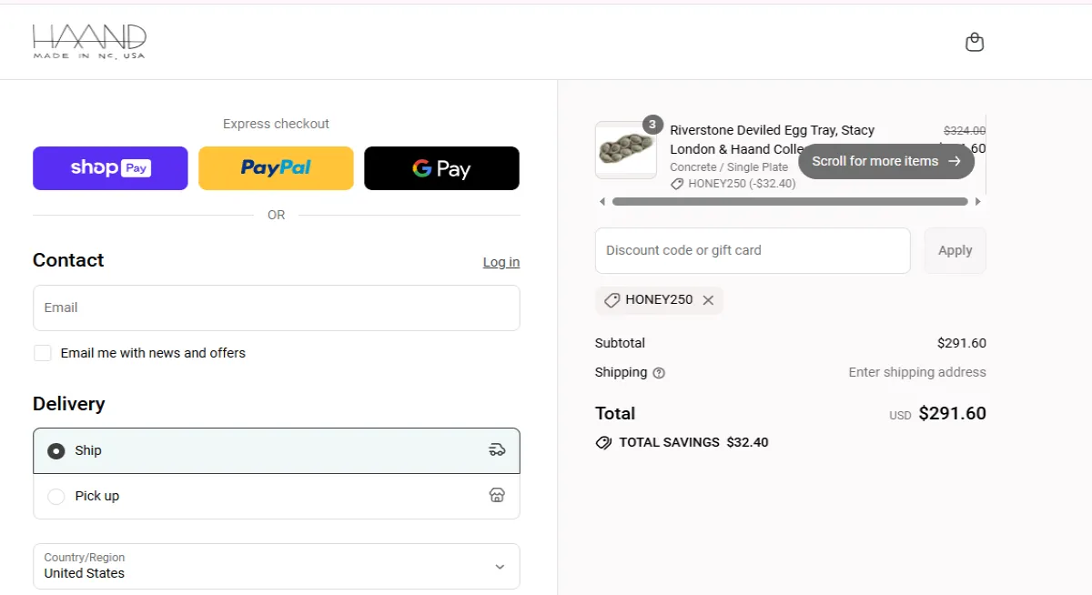 Coupon proof HONEY250