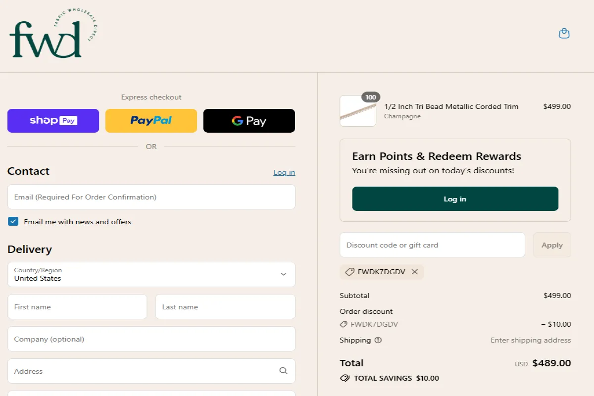 Coupon proof FWDK7DGDV