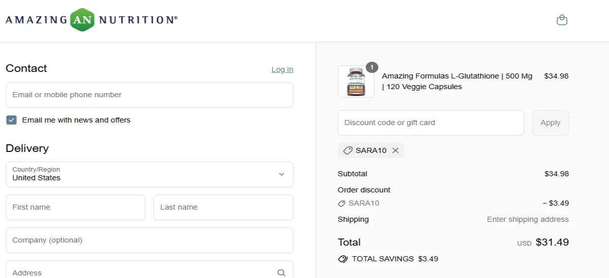 Coupon proof SARA10