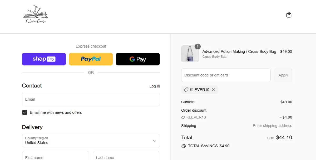 Coupon proof KLEVER10