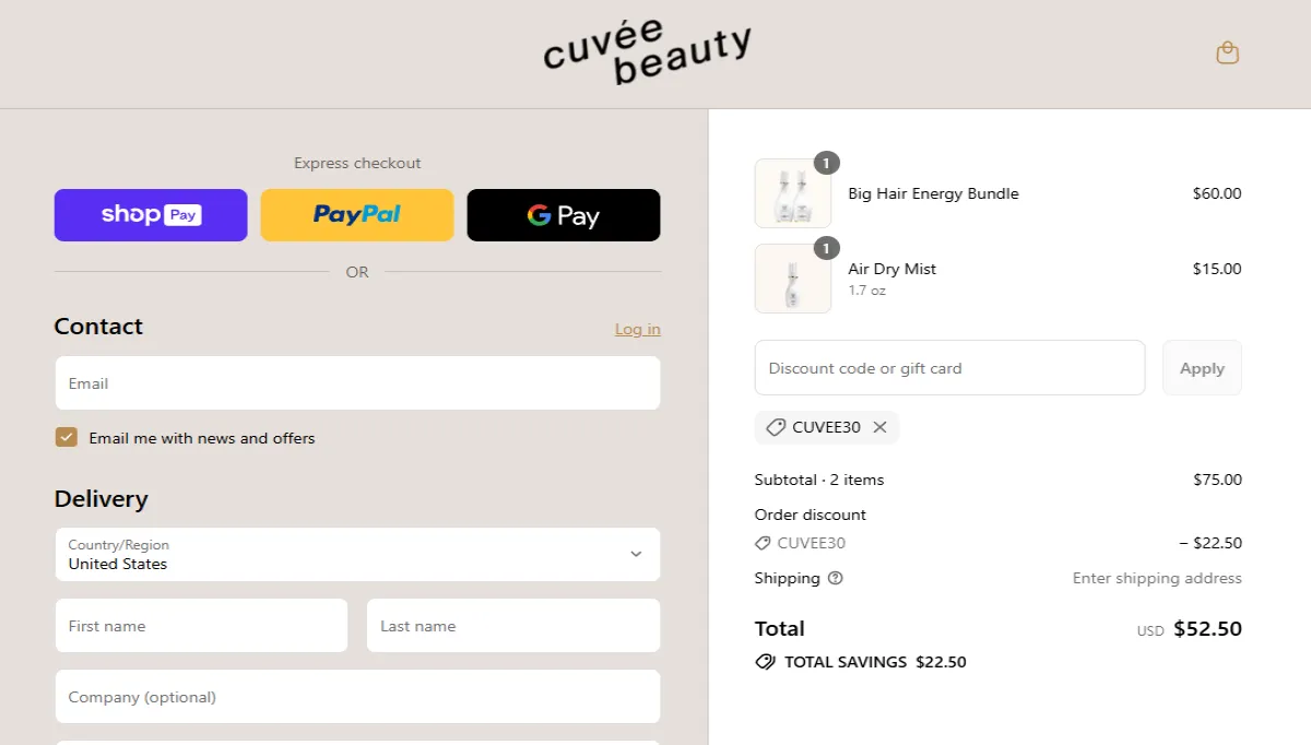 Coupon proof CUVEE30