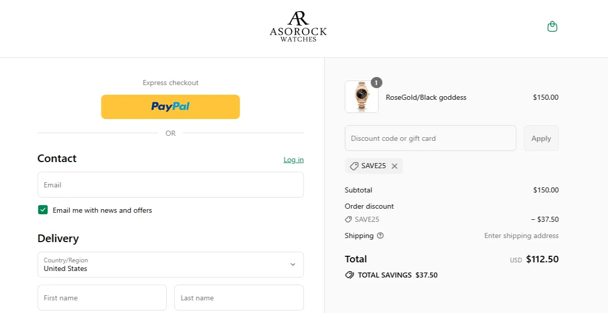 Coupon proof SAVE25