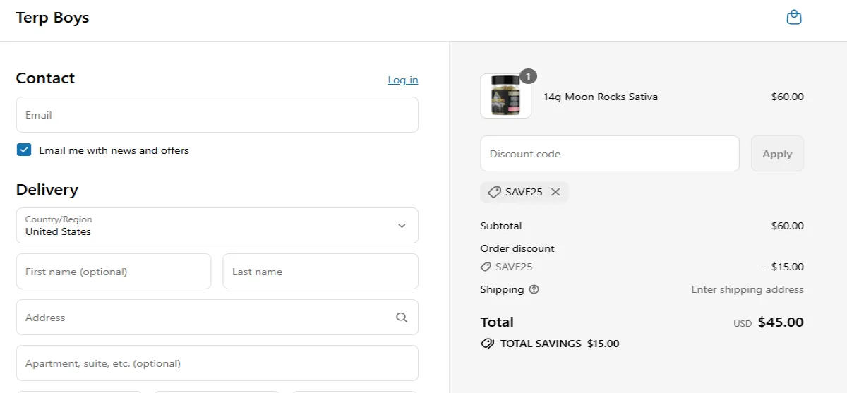 Coupon proof SAVE25