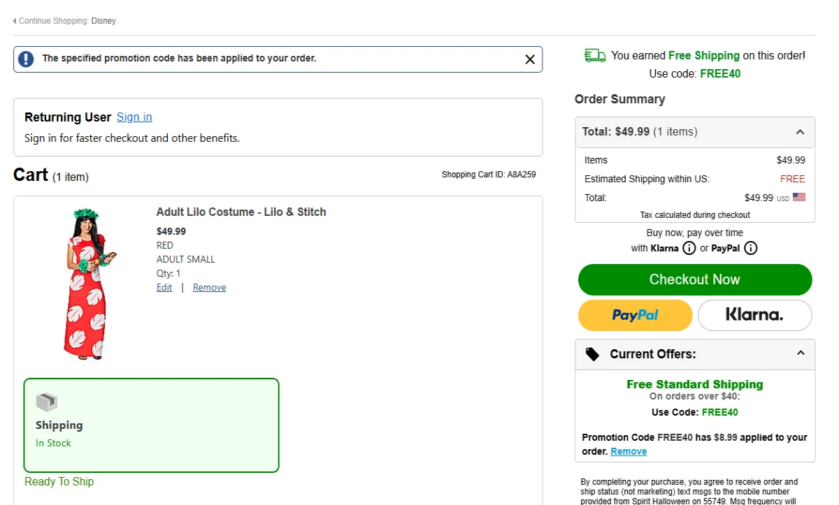 Coupon proof FREE40