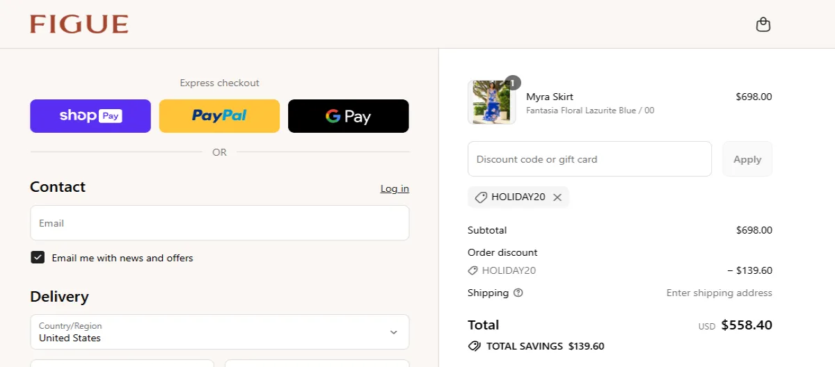 Coupon proof HOLIDAY20