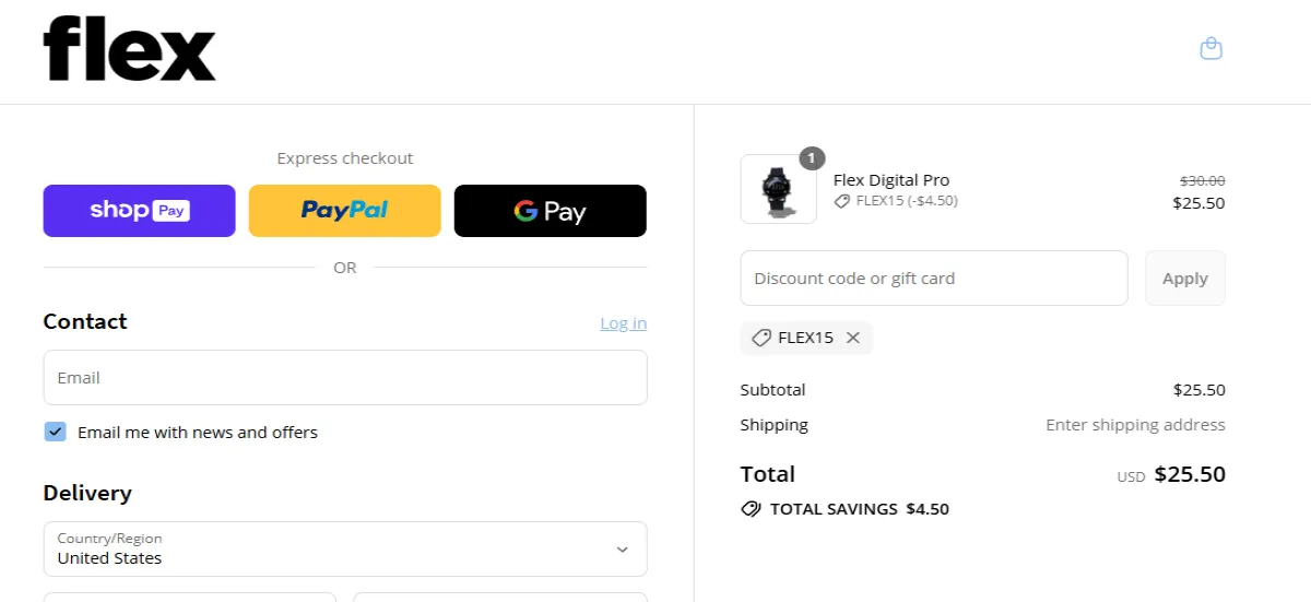 Coupon proof FLEX15
