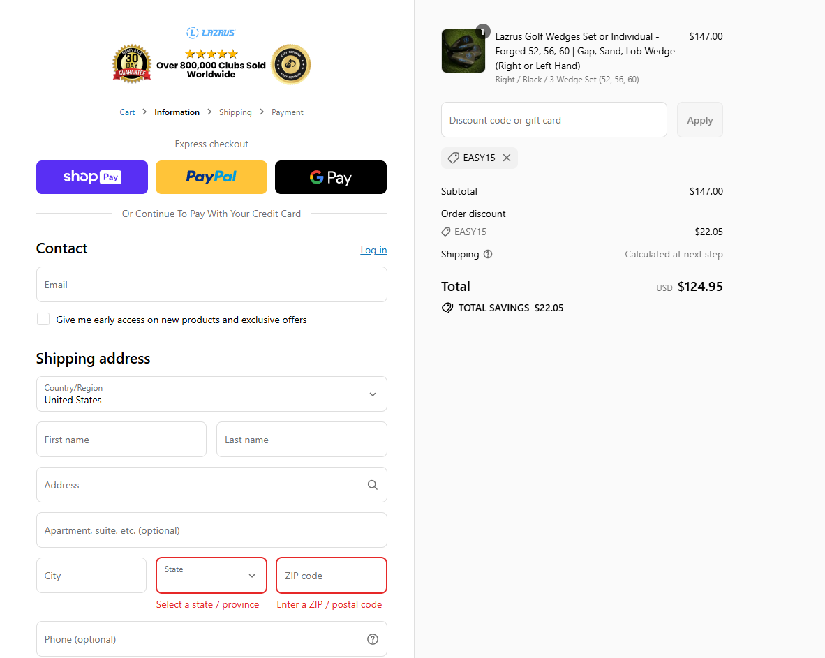 Coupon proof EASY15