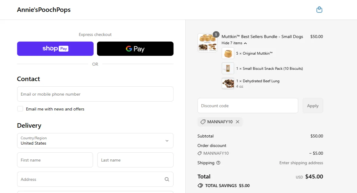Coupon proof MANNAFY10