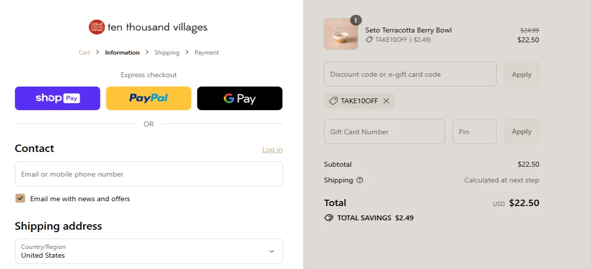 Coupon proof TAKE10OFF