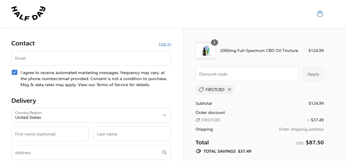 Coupon proof FIRSTCBD