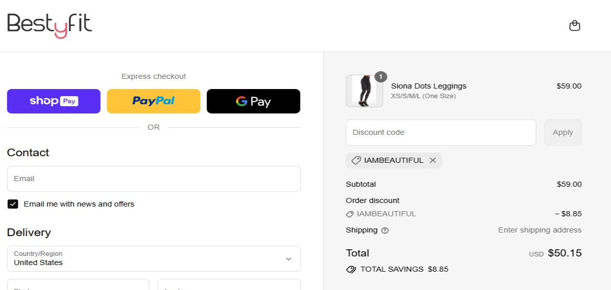Coupon proof IAMBEAUTIFUL