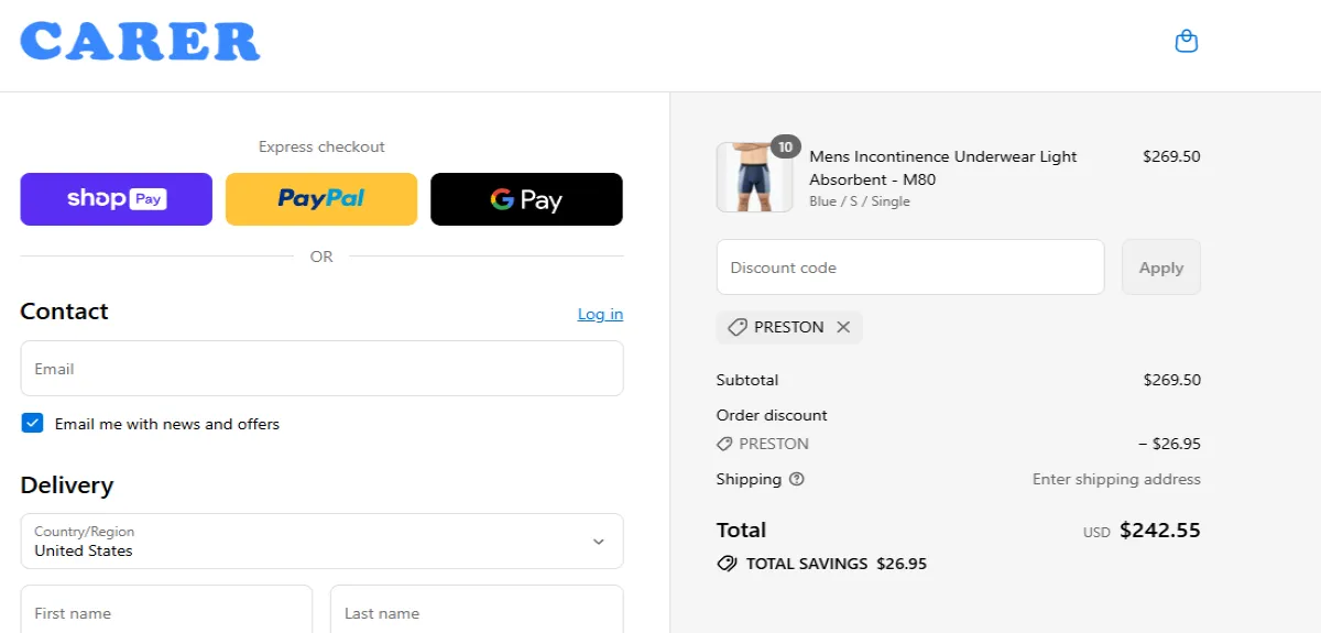 Coupon proof PRESTON