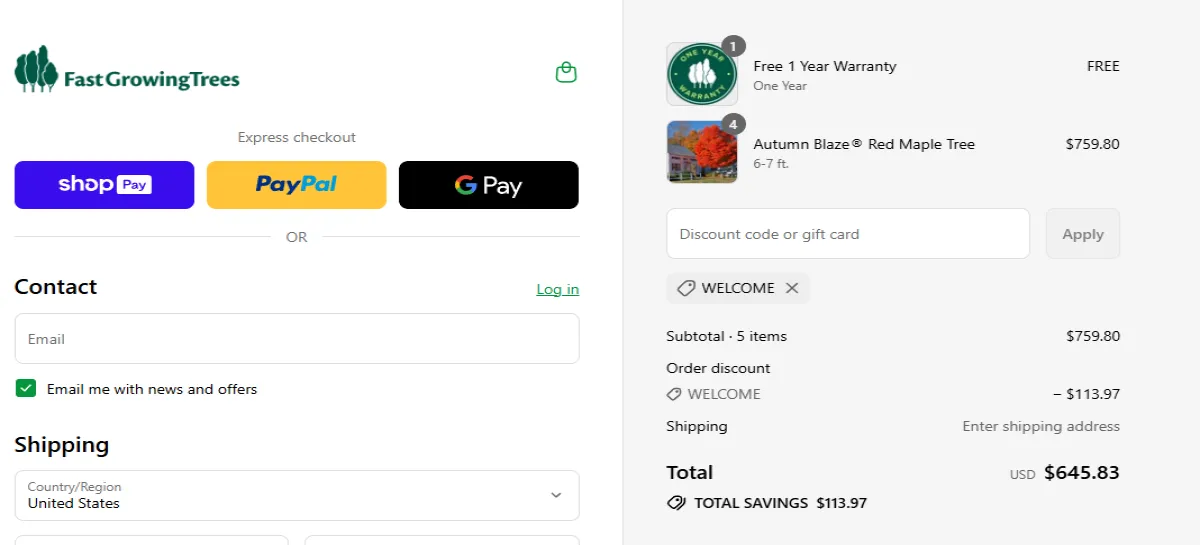 Coupon proof WELCOME