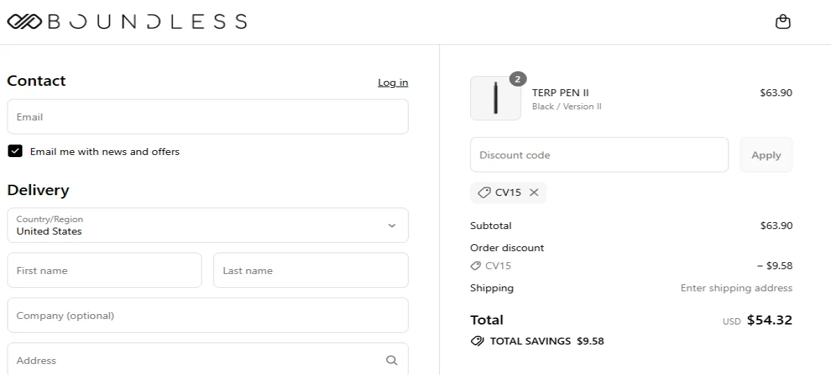 Coupon proof CV15