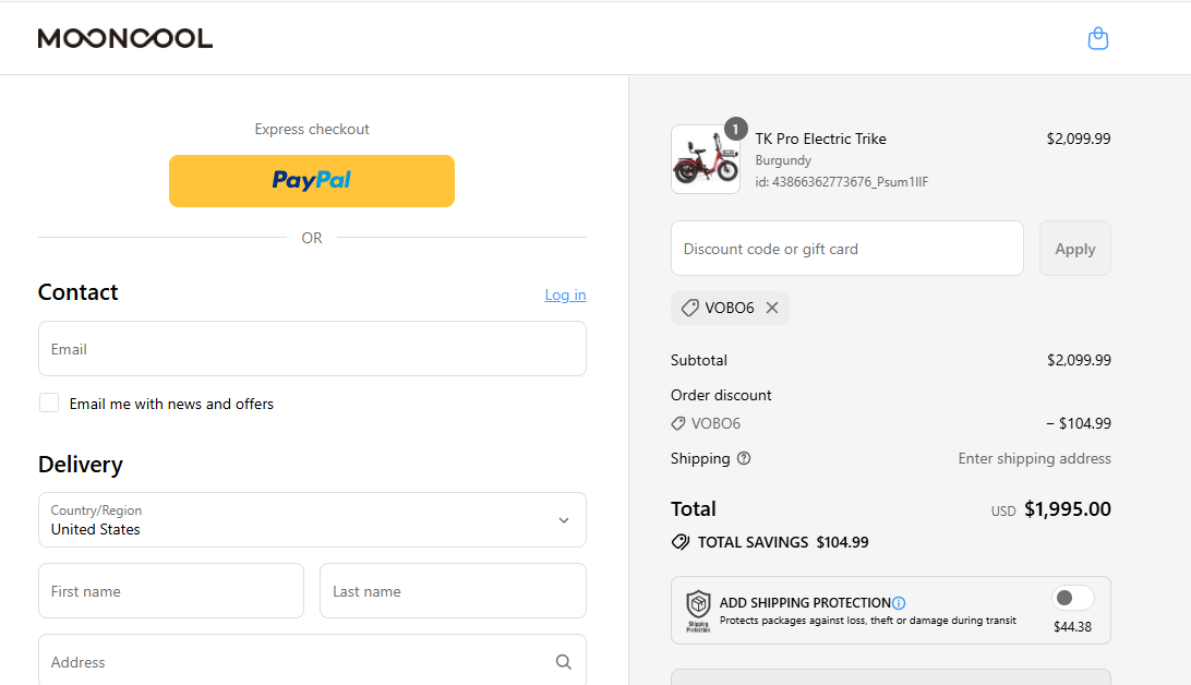 Coupon proof VOBO6