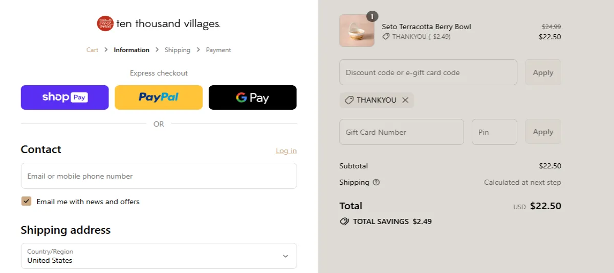 Coupon proof THANKYOU