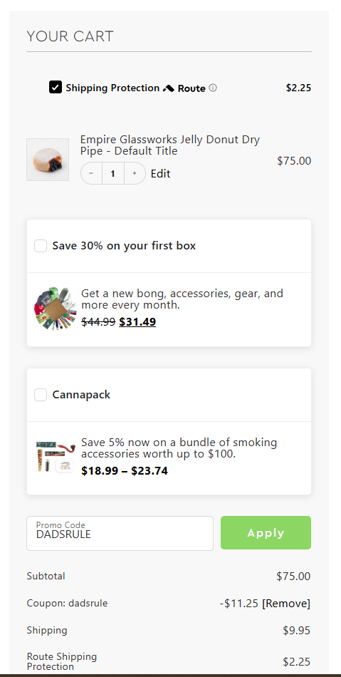 Coupon proof DADSRULE