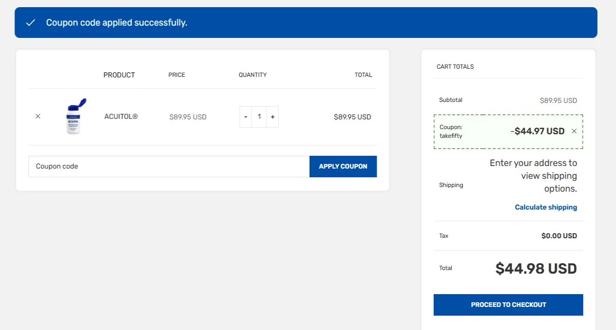 Coupon proof takefifty