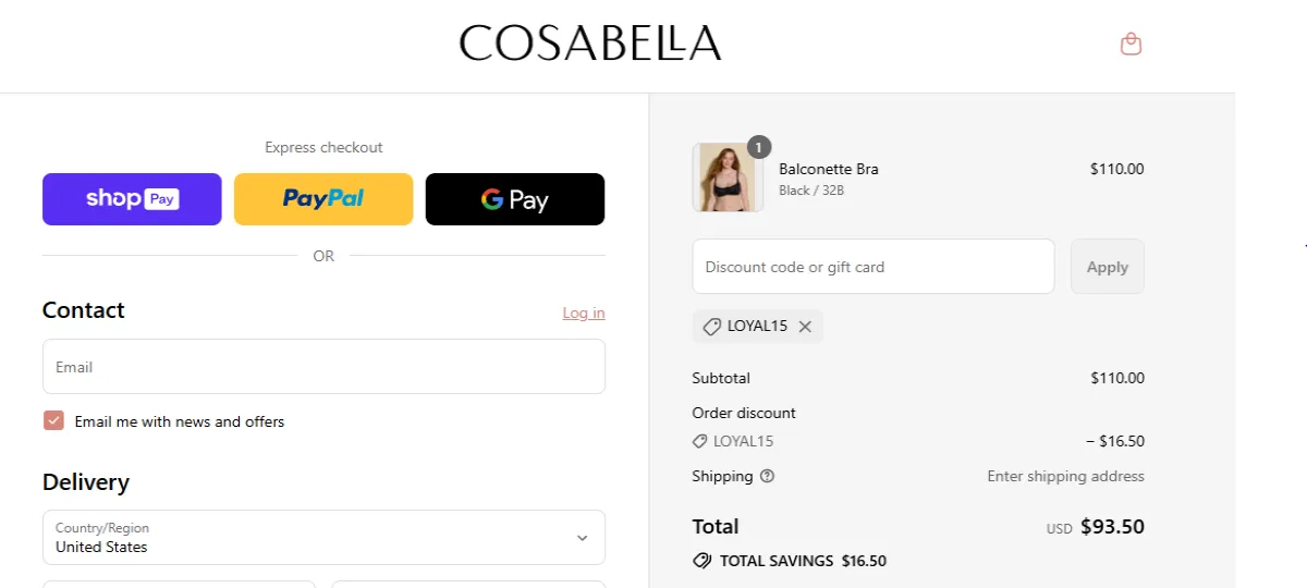 Coupon proof LOYAL15