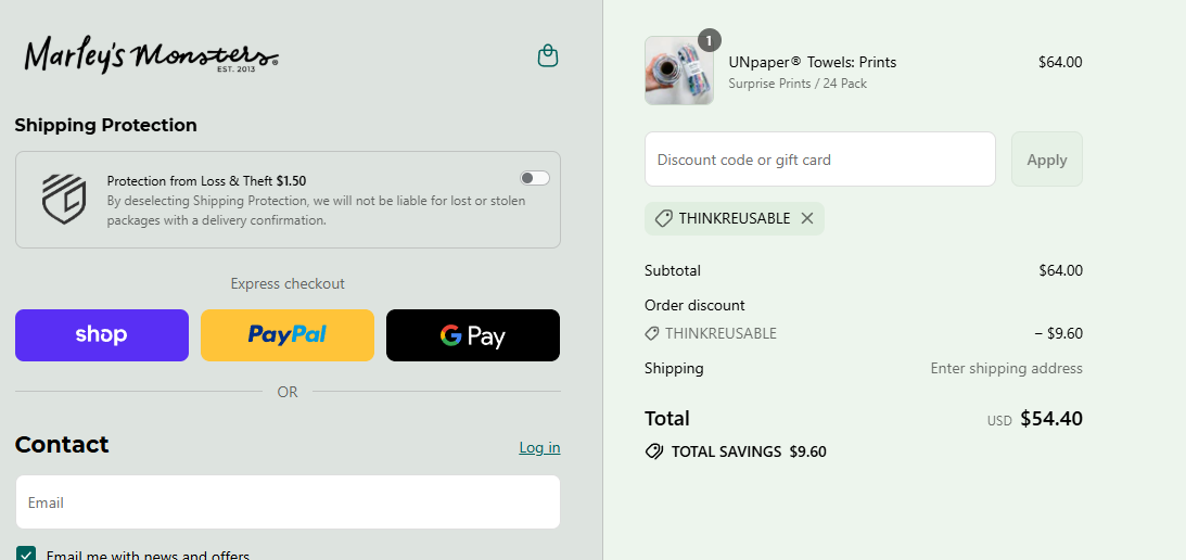 Coupon proof THINKREUSABLE