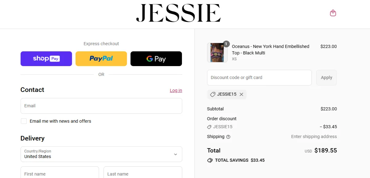 Coupon proof JESSIE15