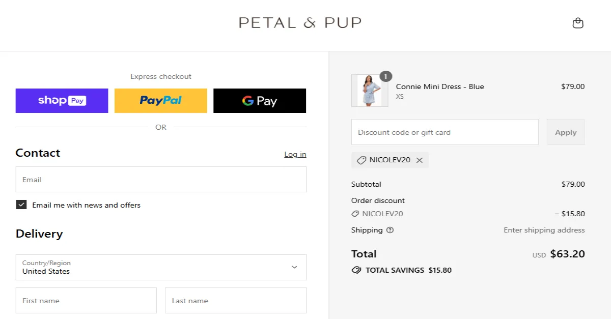 Coupon proof NICOLEV20