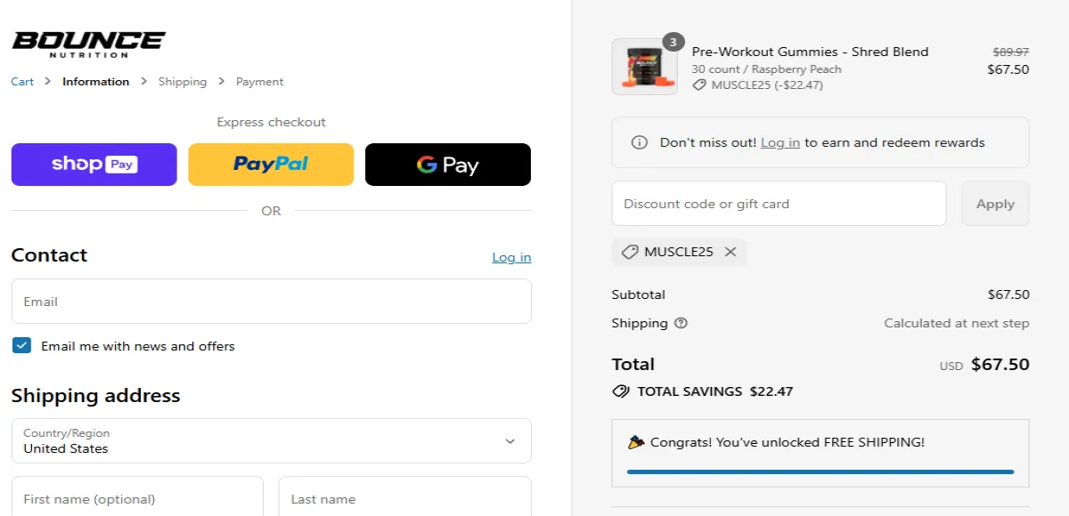 Coupon proof MUSCLE25