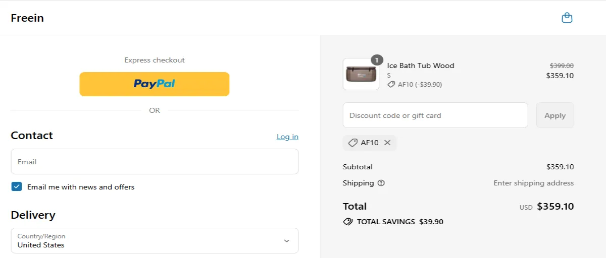 Coupon proof AF10