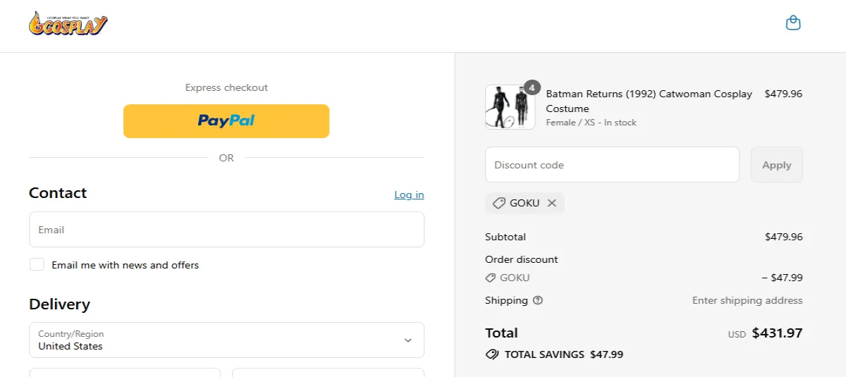 Coupon proof GOKU