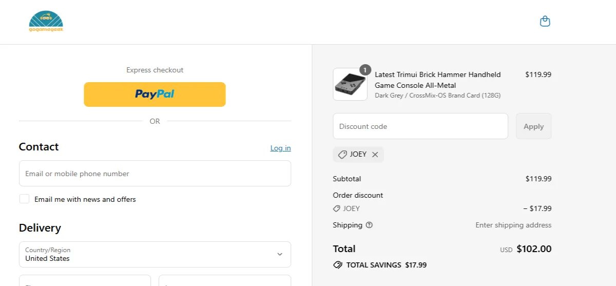 Coupon proof JOEY
