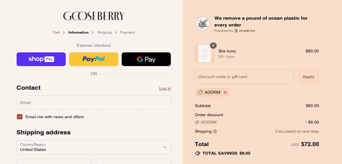 Coupon proof ADDRM