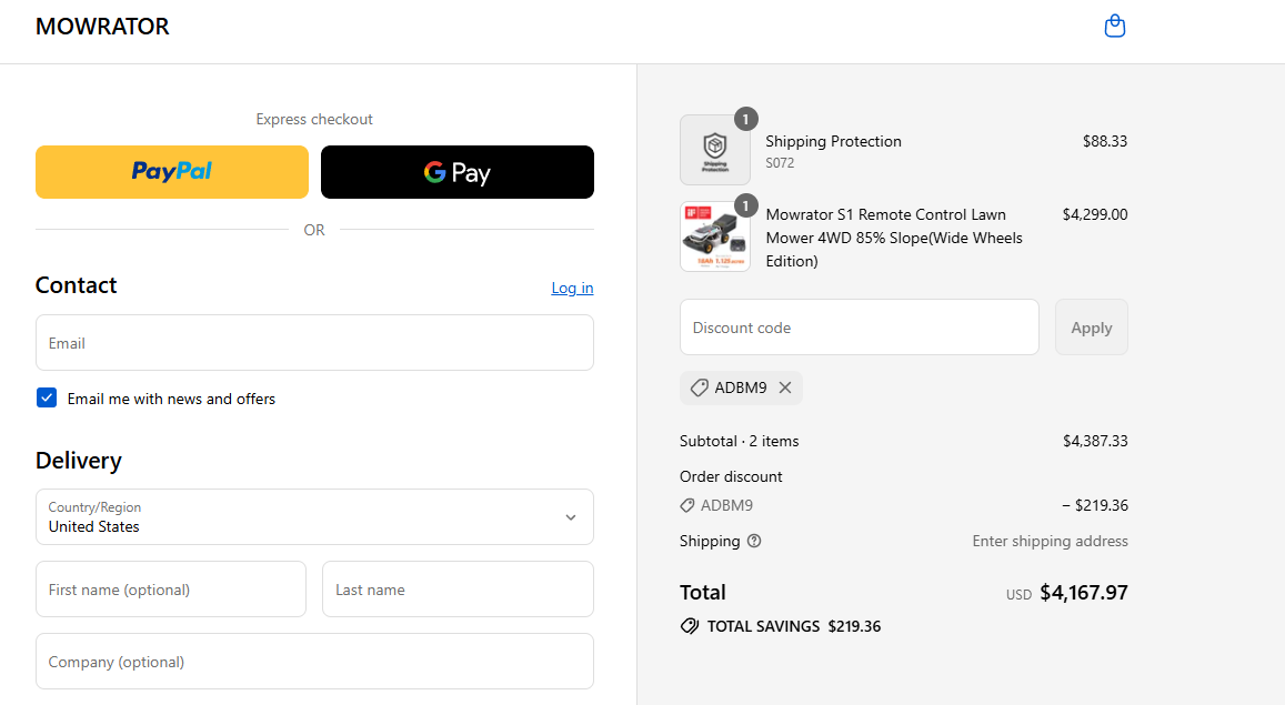 Coupon proof ADBM9