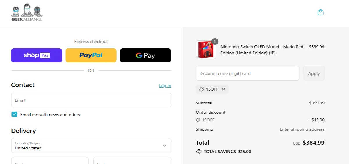 Coupon proof 15OFF