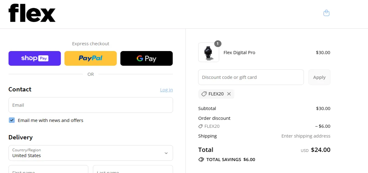 Coupon proof FLEX20