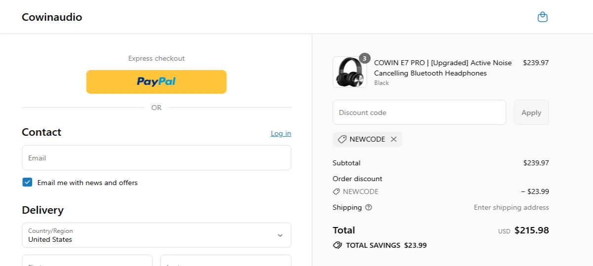 Coupon proof NEWCODE