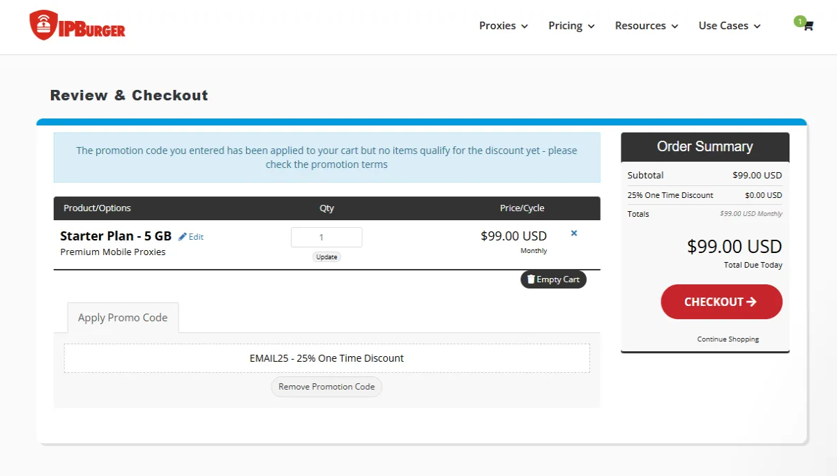 Coupon proof EMAIL25