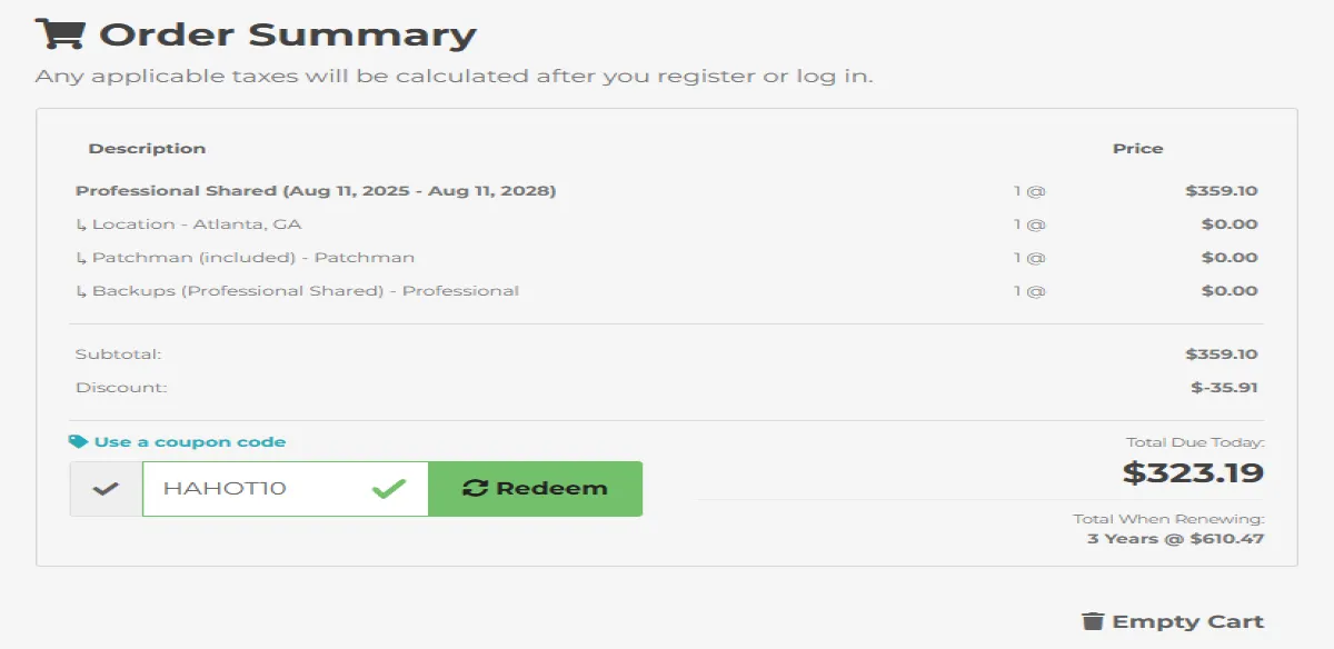 Coupon proof HAHOT10