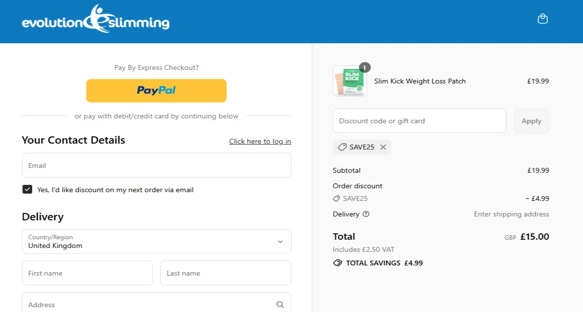 Coupon proof SAVE25