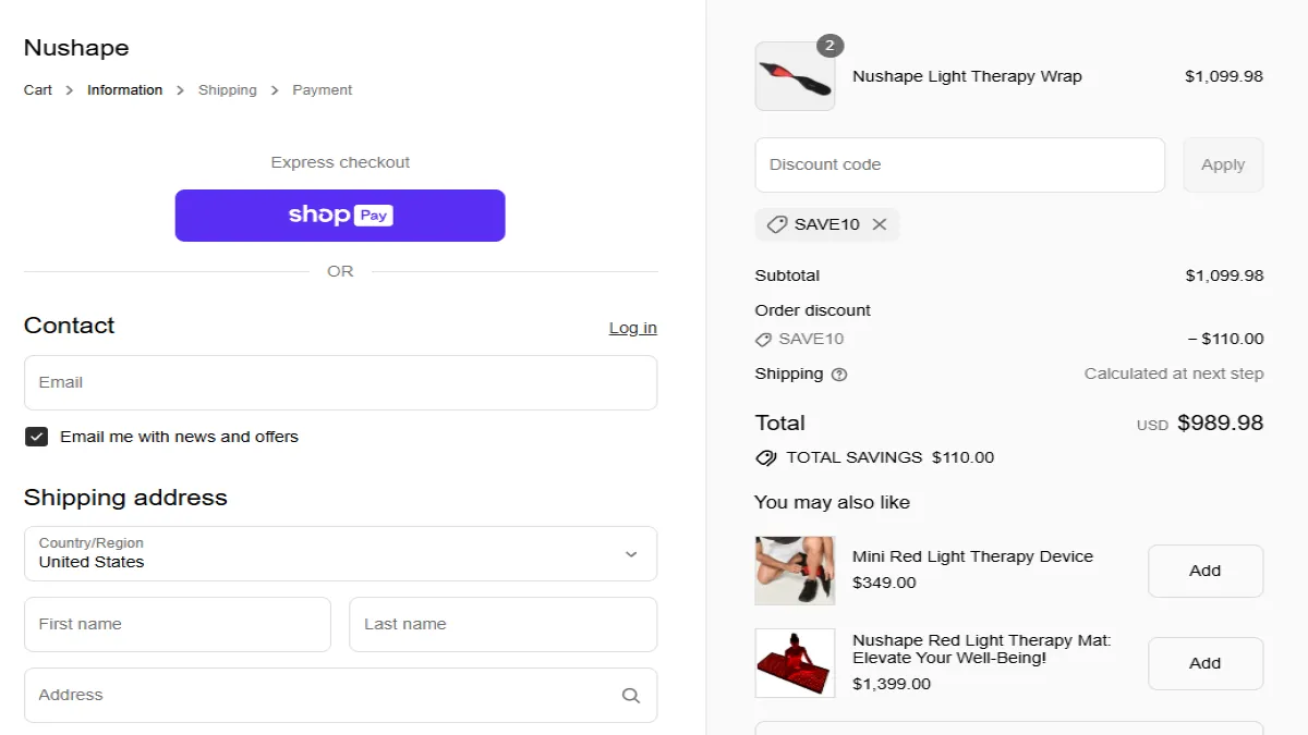 Coupon proof SAVE10