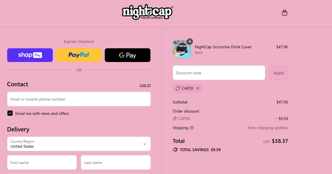 Coupon proof CAP20