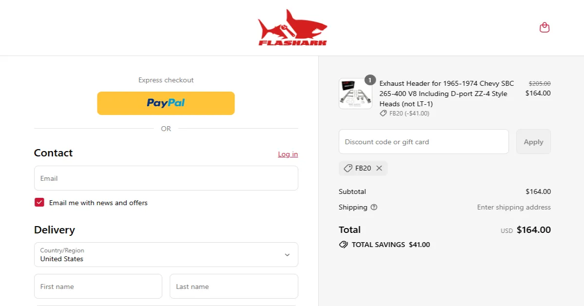 Coupon proof FB20
