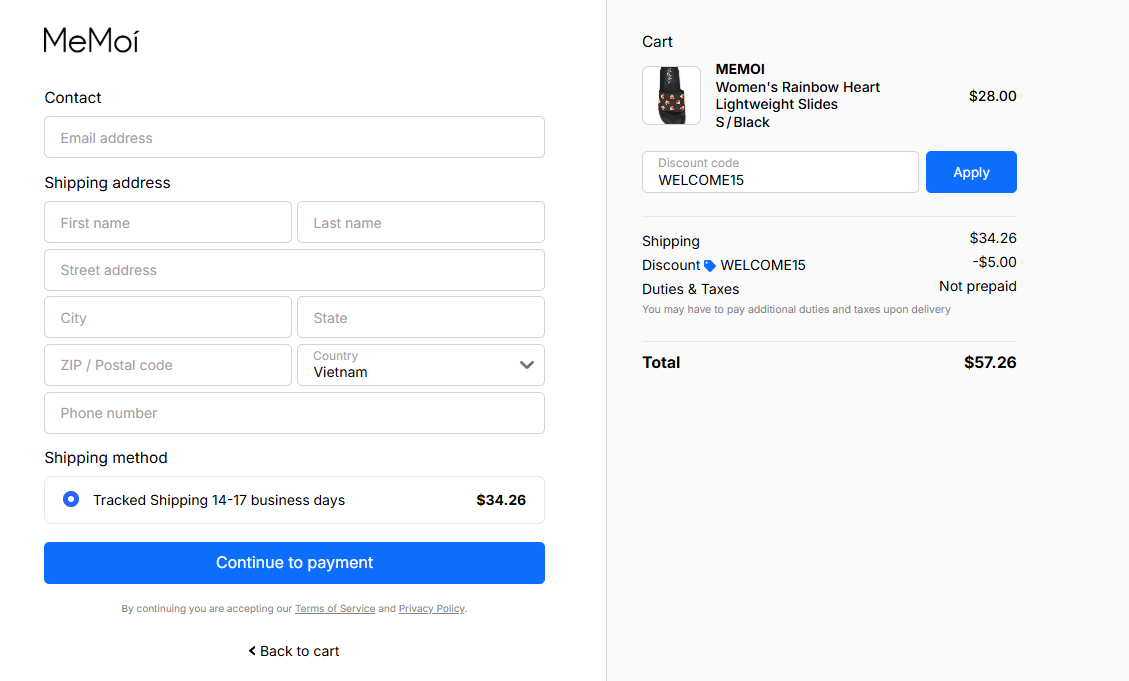 Coupon proof WELCOME15