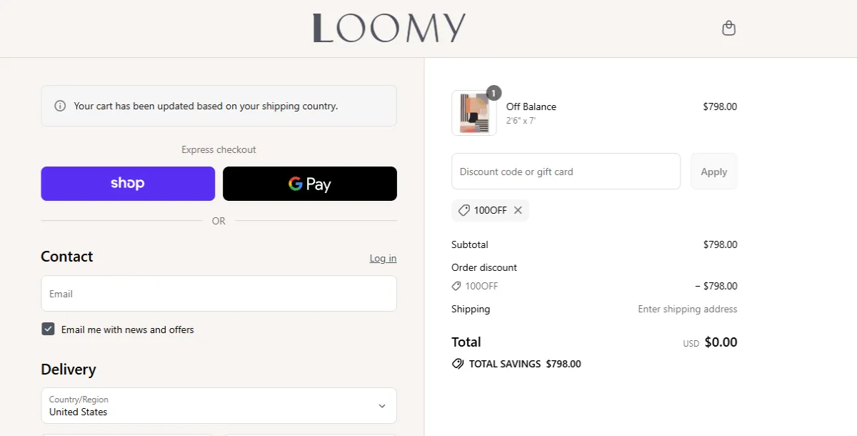Coupon proof 100OFF