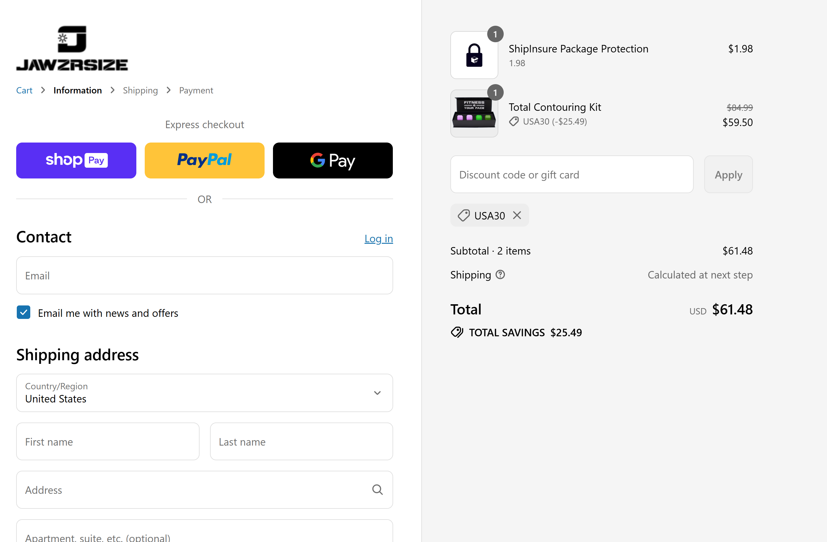Coupon proof USA30