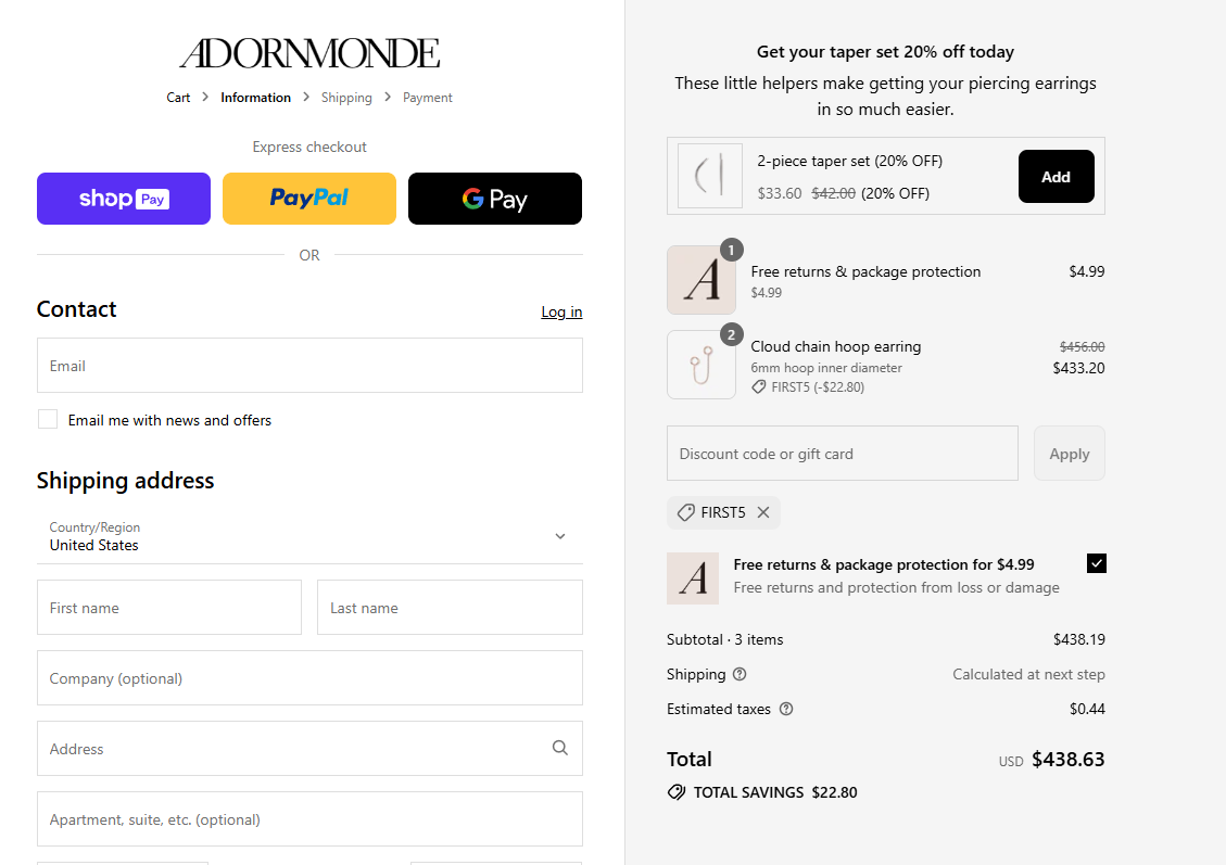 Coupon proof FIRST5